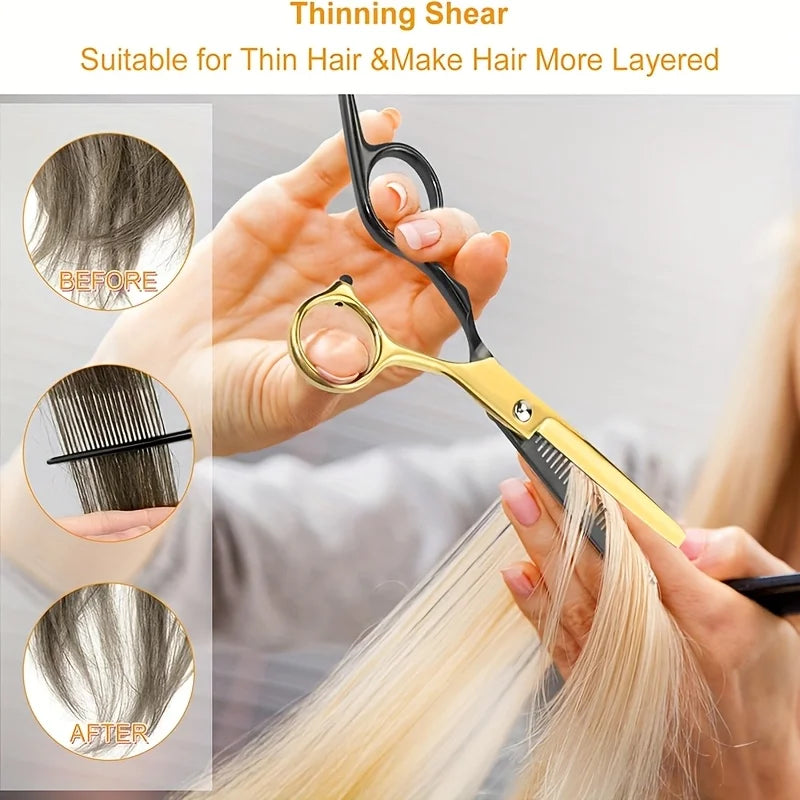 Professional Stainless Steel Hair Cutting Scissors Set With Thinning Shears