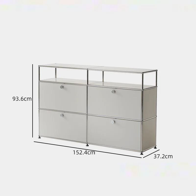 Bigcityfur Modern Metal Corner TV Stand Storage Cabinet
