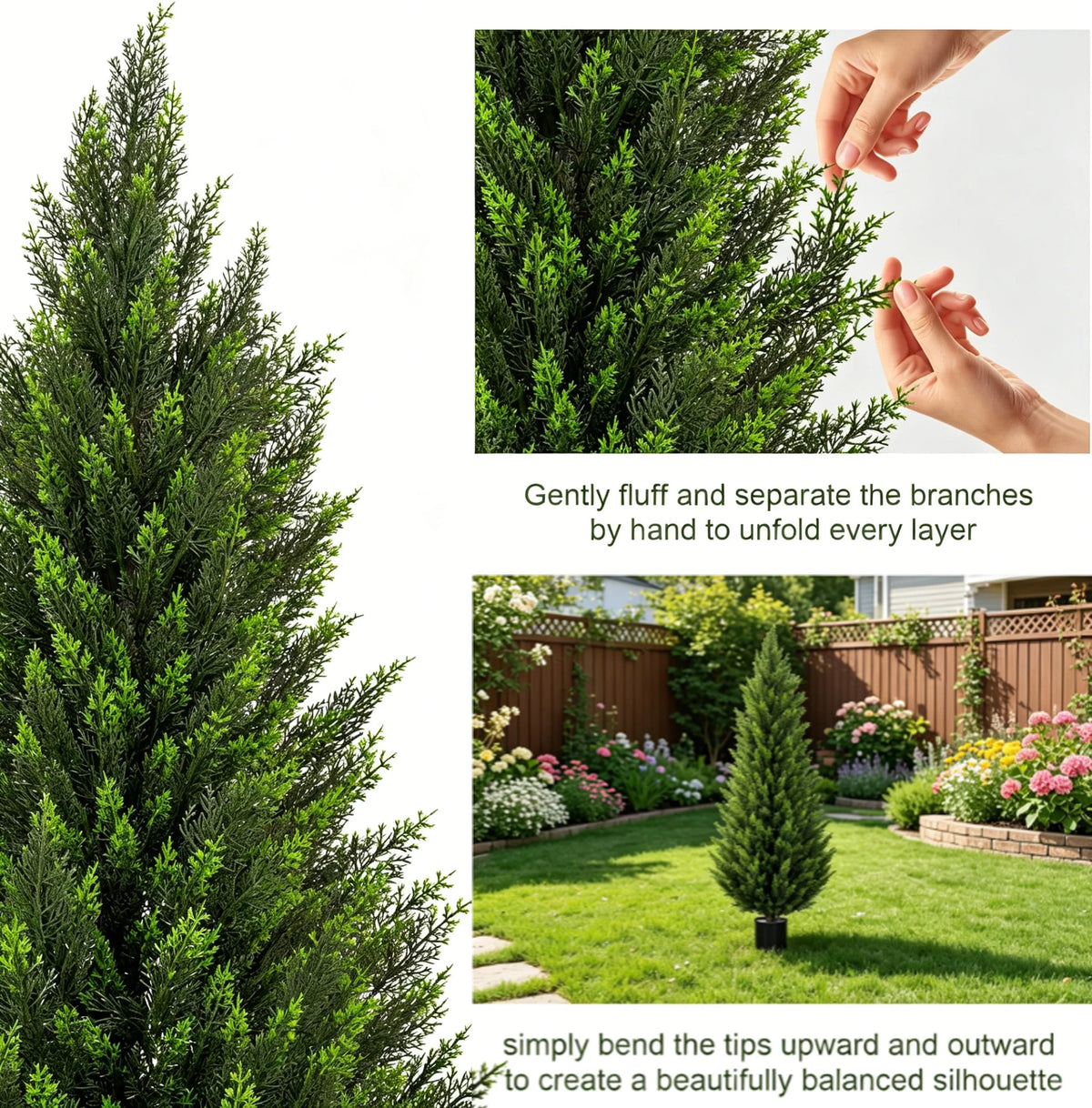 Olitree Artificial Cedar Topiary Tree Faux Evergreen Plant Decoration