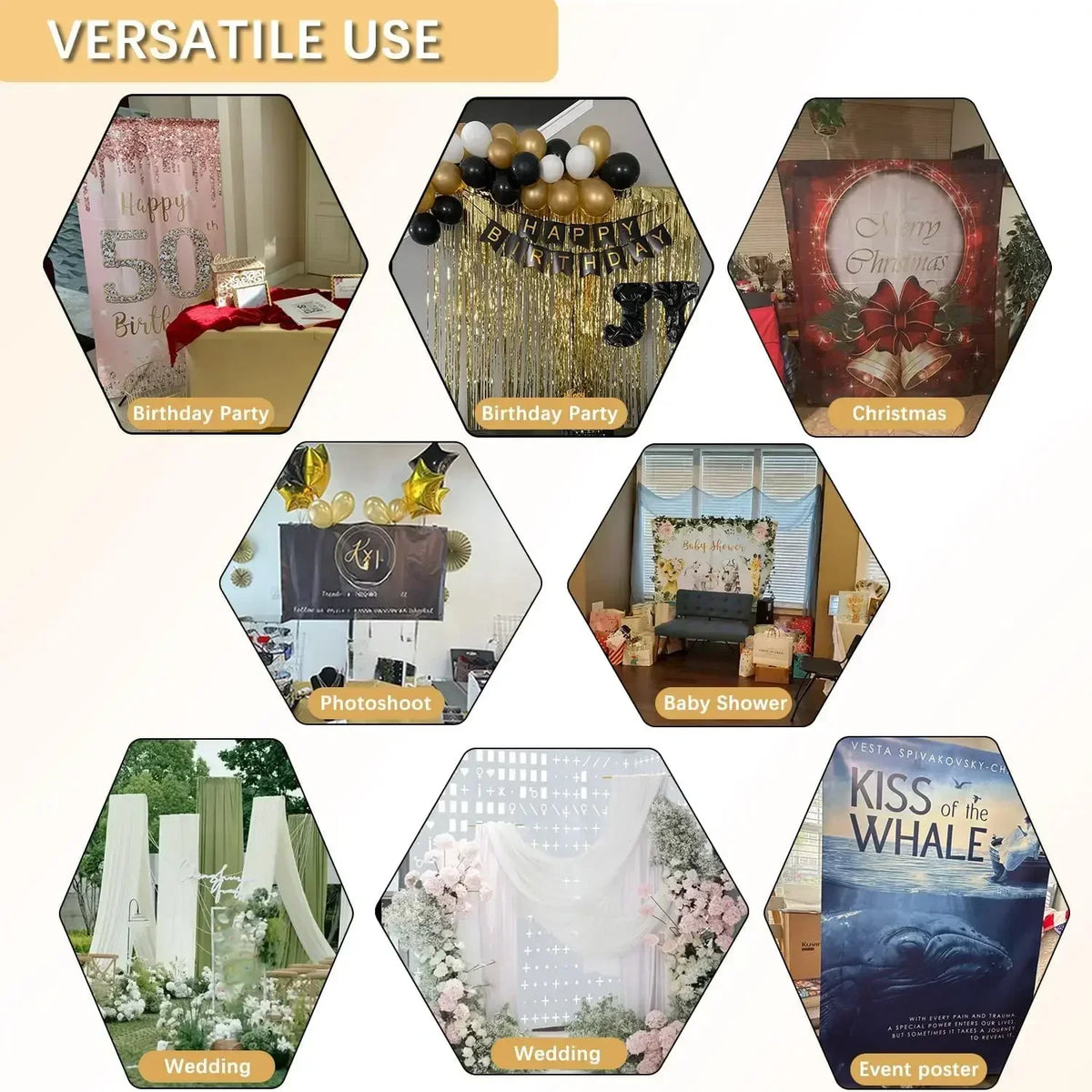 Metal Backdrop Stand for Weddings, Parties, Birthdays and Baby Showers