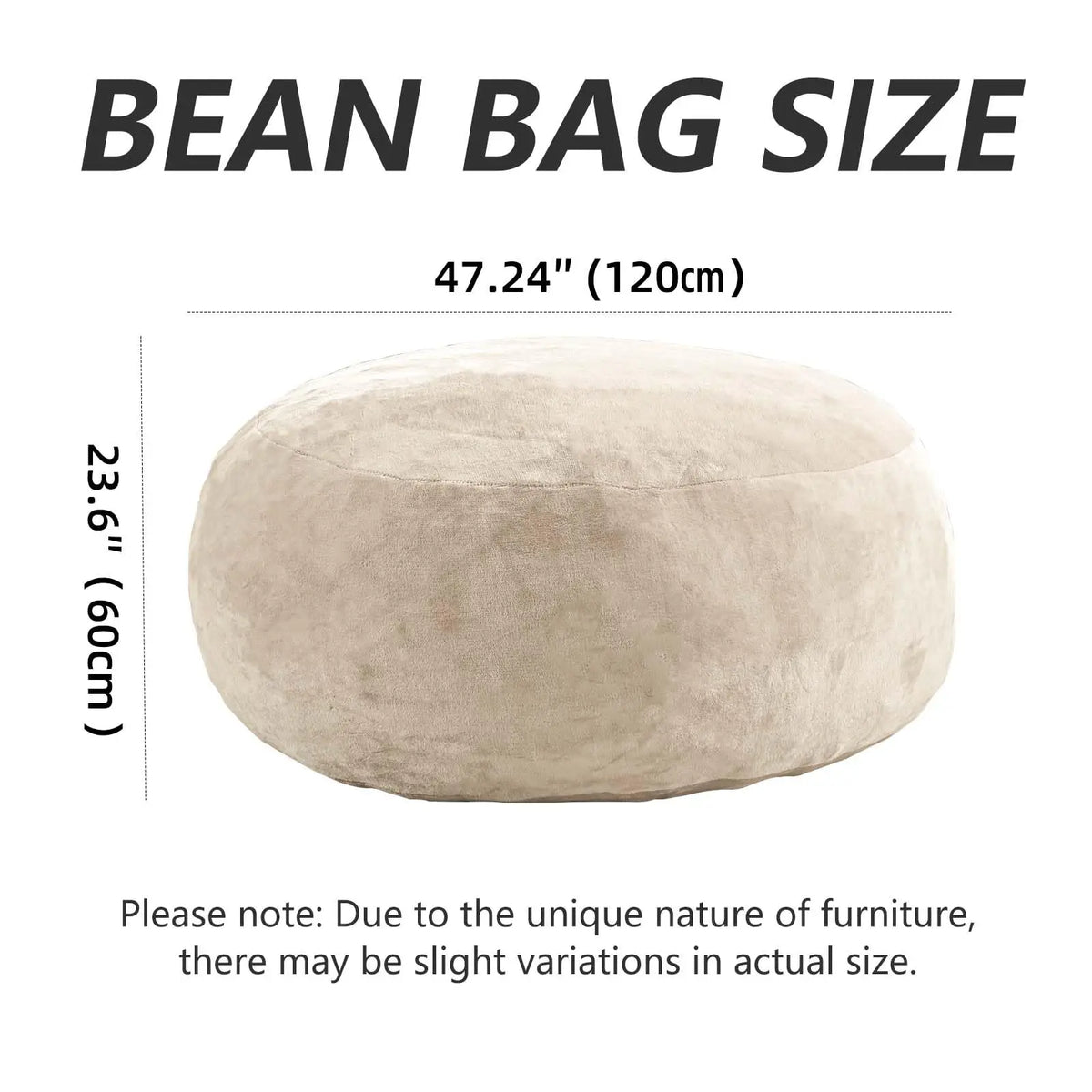 Adult Memory Foam Bean Bag Chair With Washable Soft Cover