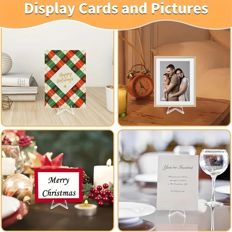 Acrylic Triangle Display Stand for Coins Photos Cards and Phones