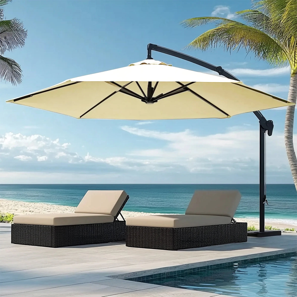 Waterproof Replacement Patio Umbrella Canopy Cover for Outdoor Garden