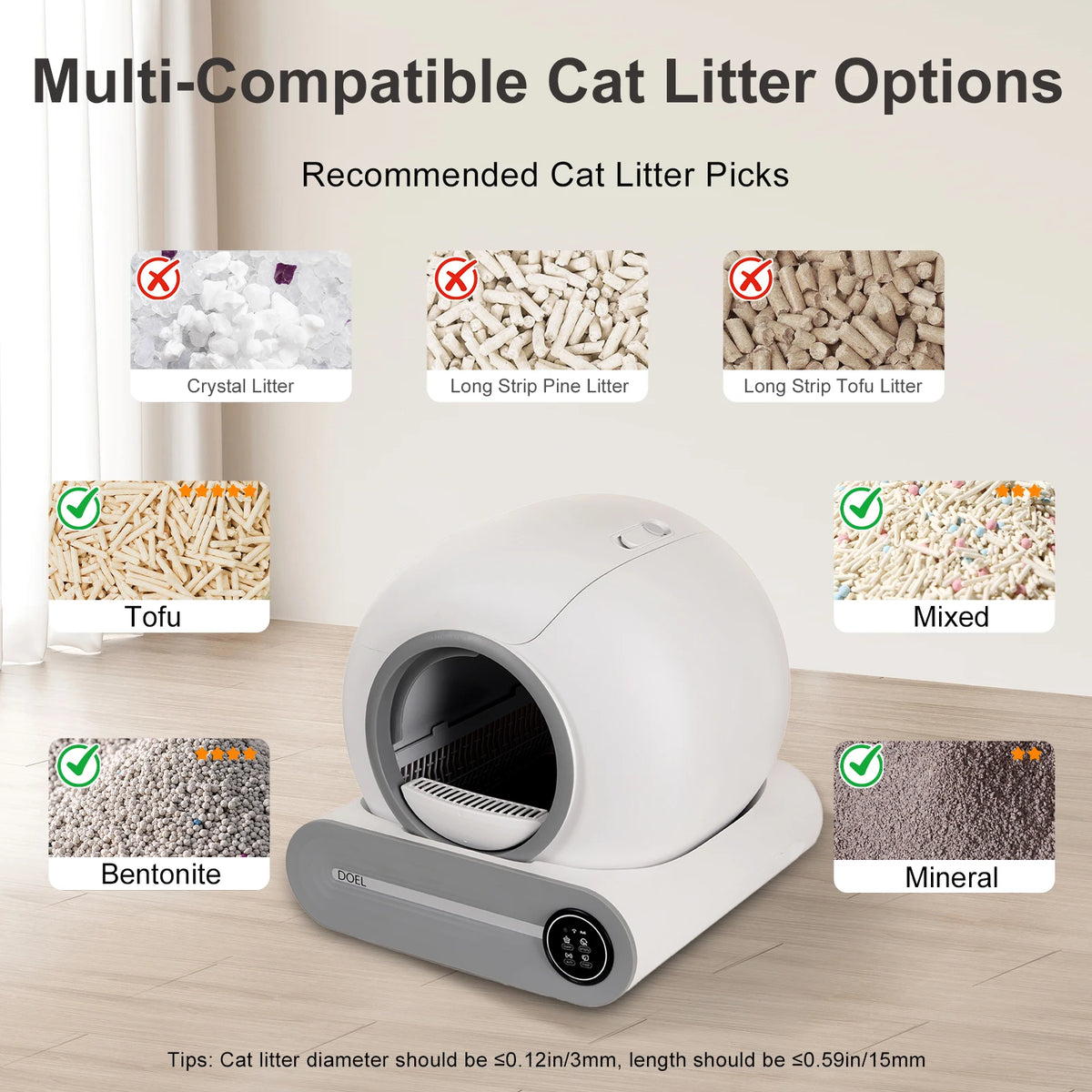 DOEL Smart Automatic Self Cleaning Cat Litter Box With App Control