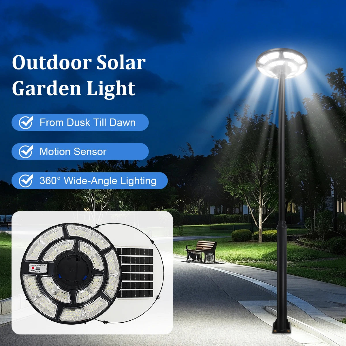 Morglad Solar UFO Garden Light With Motion Sensor Remote Control