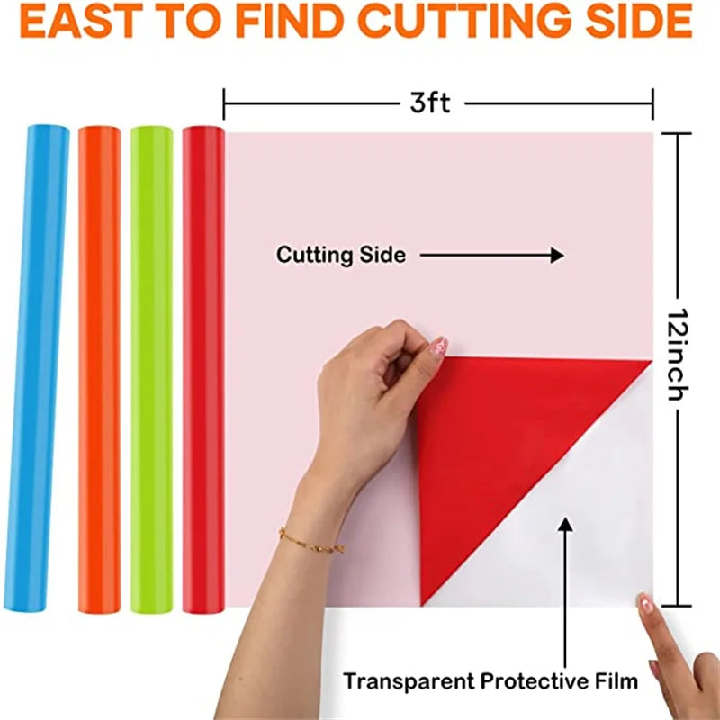 HTVRONT PU Heat Transfer Vinyl Roll for Cricut DIY Projects