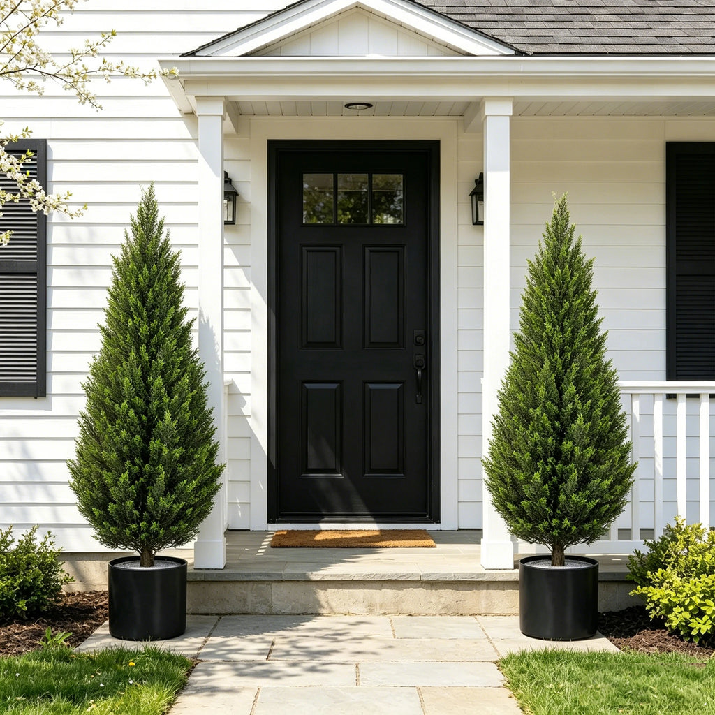 Olitree Artificial Cedar Topiary Tree Faux Evergreen Plant Decoration